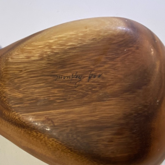 Wooden pineapple 3 section bowl, with minor defects, see pics. 12”x6 1/2” cute! - Picture 3 of 7